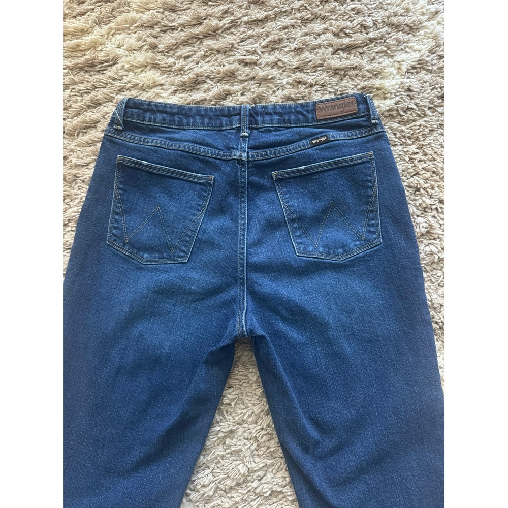 Wrangler High Rise Rodeo Straight Crop Jeans Dark Wash Denim Womens - Picture 4 of 6
